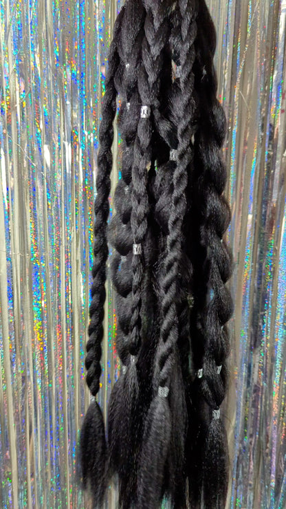 Festival Hair -  Halloween Collection: Tie-in Extension braid set Black