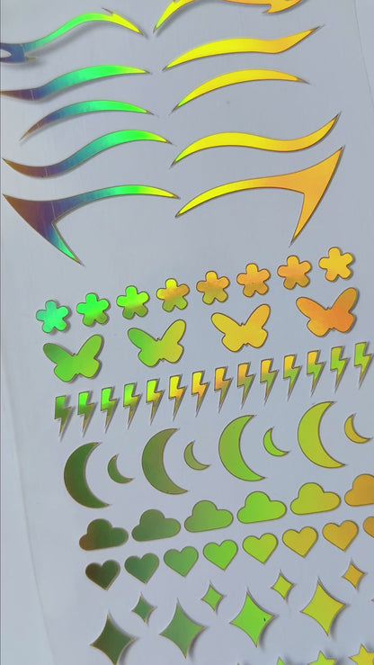 HOLO EYES self adhesive holographic eye stickers - 4.0 ( sample )