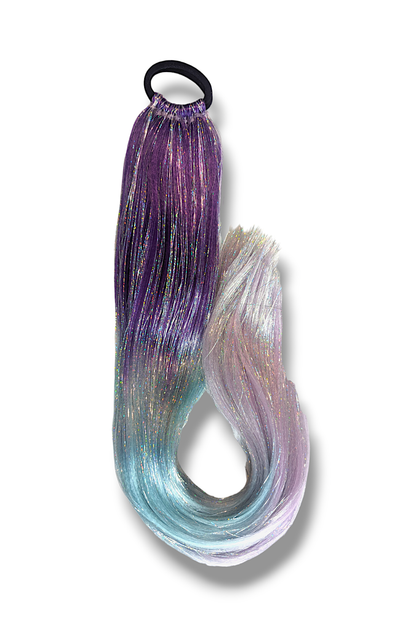 Instant Tinsel Ponytail - Ombre Festival Extension