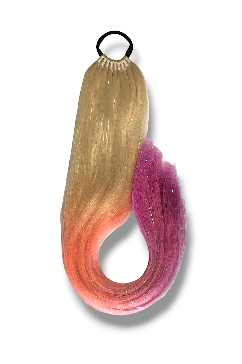 Instant Tinsel Ponytail - Ombre Festival Extension