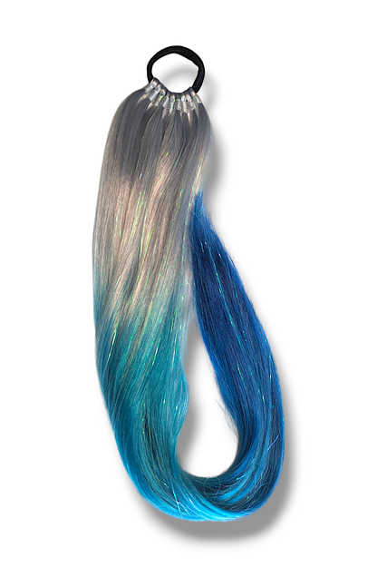 Instant Tinsel Ponytail - Ombre Festival Extension