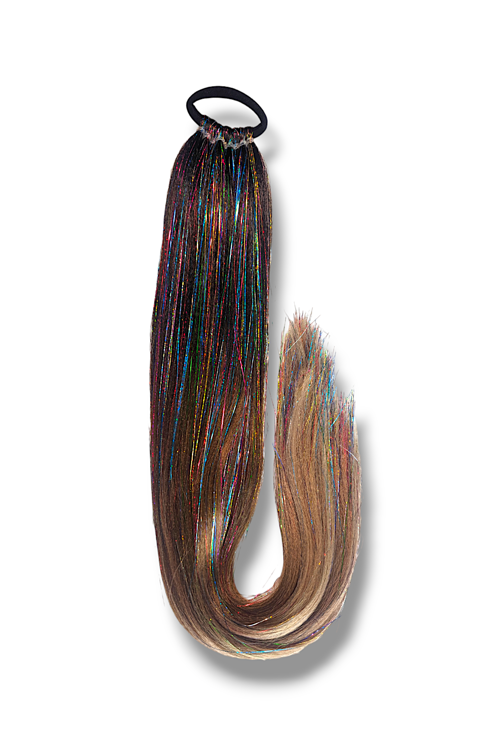 Instant Tinsel Ponytail - Ombre Festival Extension