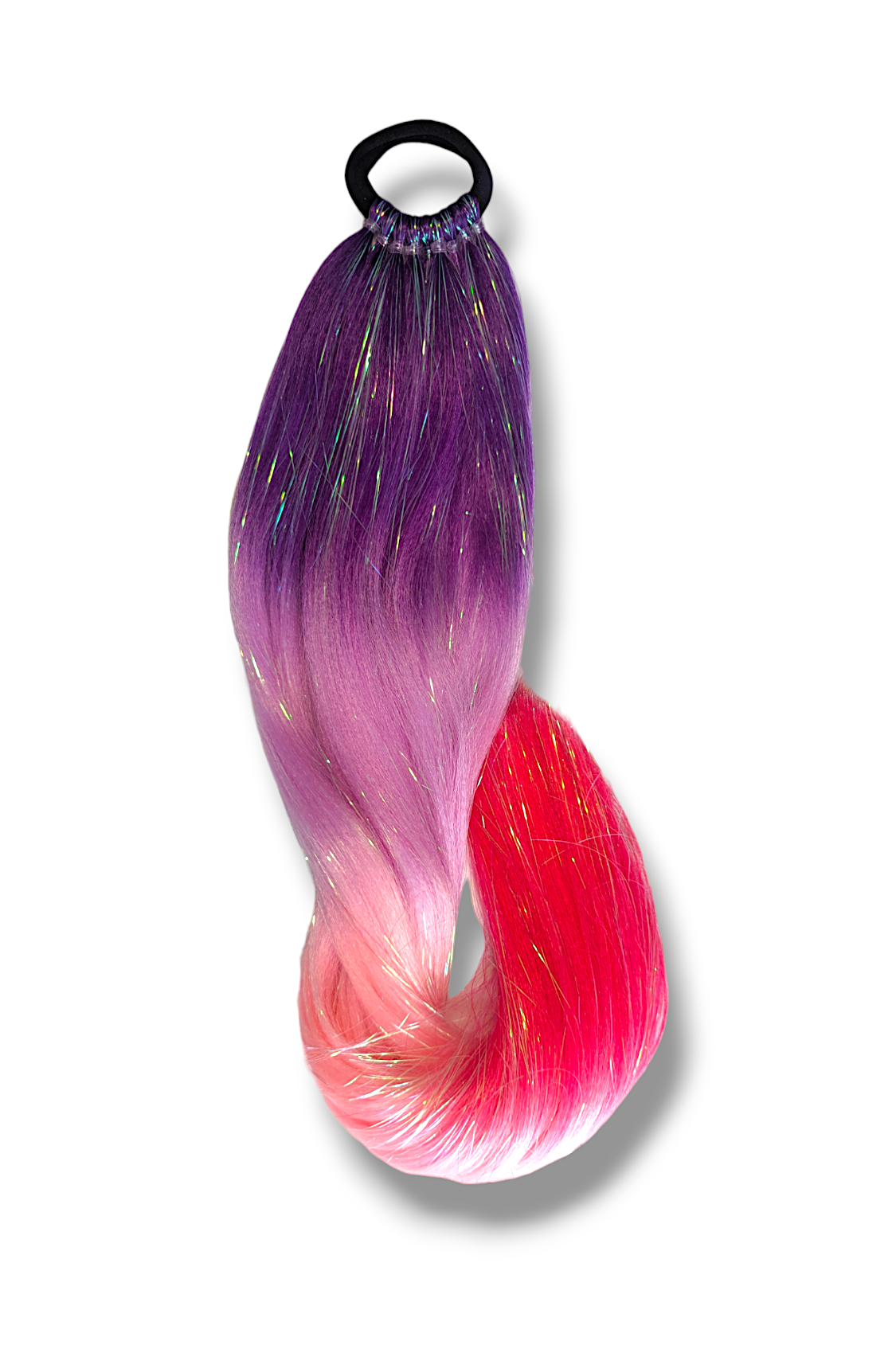 Instant Tinsel Ponytail - Ombre Festival Extension