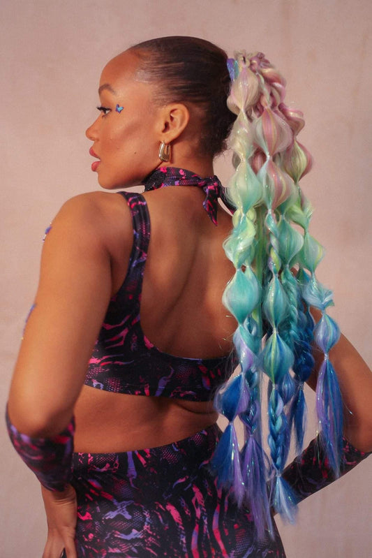 Festival Hair - Lime Blonde Collection: Tie-in Extension braid set - Mermaid Shine